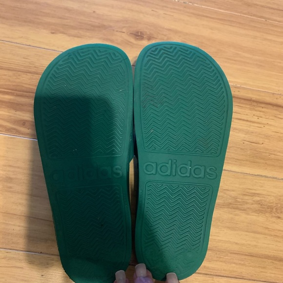 adidas | Shoes | Adidas Green Slides | Poshmark